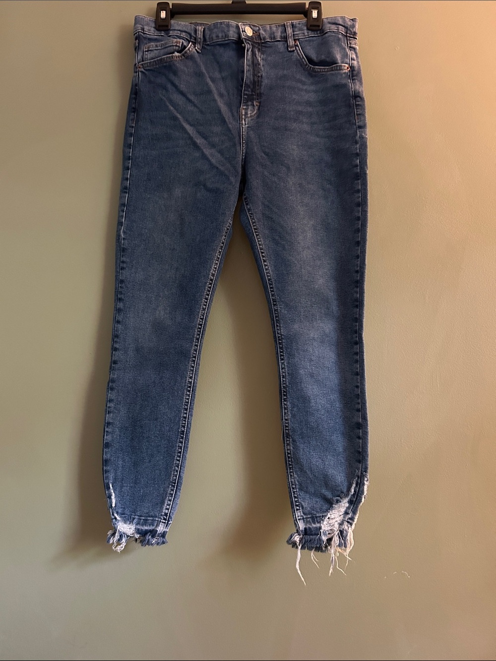 Topshop Jamie high-rise skinny jeans in a mid-vintage wash Size W34xL30